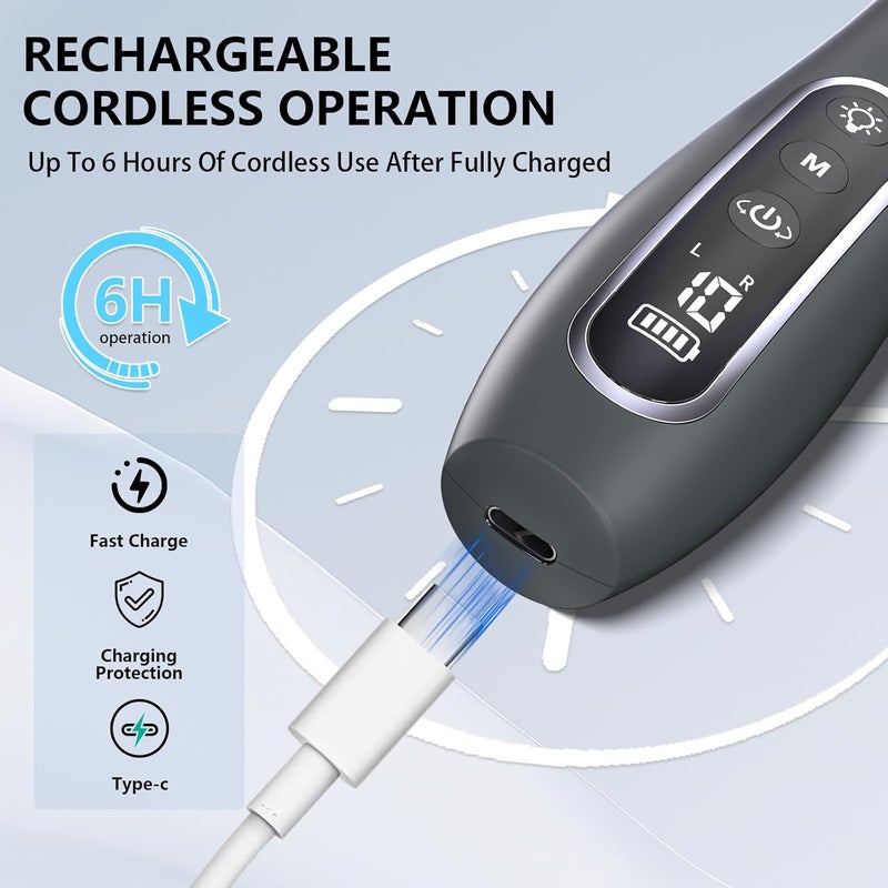 VFD Electric Nail File Drill, Cordless 2000 mAh Rechargeable Nail Filer Electric, Portable Nail Dril 10 Speeds Professional Machine Drill for Nails Acrylic Manicure and Thick Toenails Grinder - Image 3